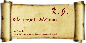 Környei János névjegykártya