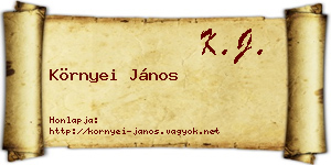 Környei János névjegykártya