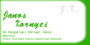 janos kornyei business card
